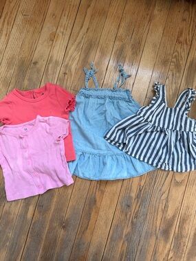 Baby Gap 18–24M Summer Bundle 4pc Toddler Girl Tees Dress Tank Outfit Set